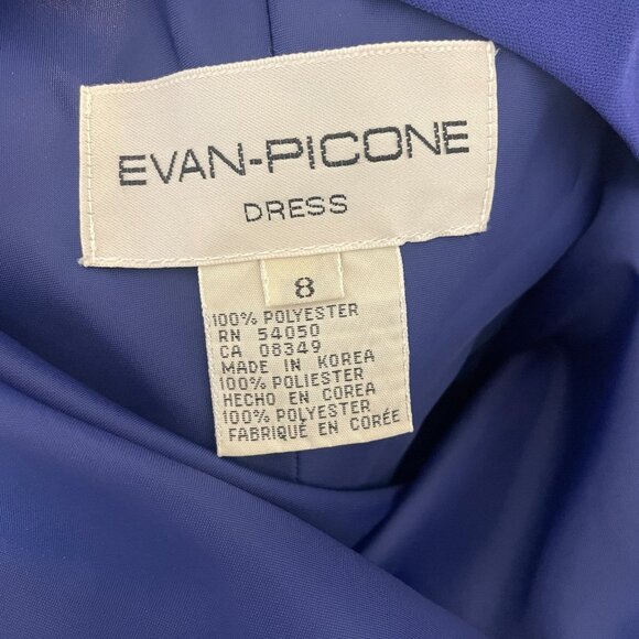 Evan Picone Sheath Dress Womens 8 Navy Blue Sleeveless Back Keyhole Round Neck - Picture 15 of 15
